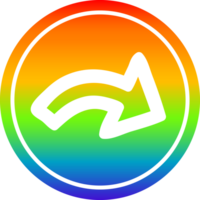 Richtung Pfeil kreisförmig Symbol mit Regenbogen Gradient Fertig png