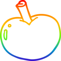 Regenbogen Gradient Linie Zeichnung von ein Karikatur Apfel png