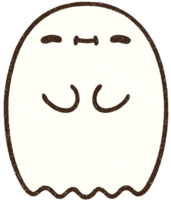 desenho de giz fantasma fofo png