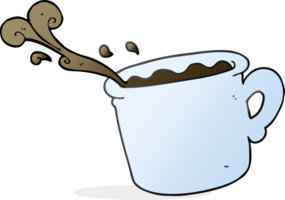 hand drawn cartoon coffee cup png