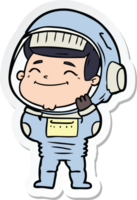 sticker of a happy cartoon astronaut png