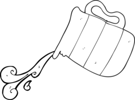 hand drawn black and white cartoon pouring milk jug png