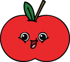 linda dibujos animados de un rojo manzana png