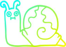 cold gradient line drawing of a cartoon snail png