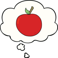tecknad serie äpple med trodde bubbla png
