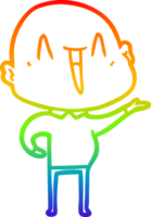 arco Iris gradiente linha desenhando do uma feliz desenho animado Careca homem png