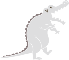 hand drawn quirky cartoon crocodile png