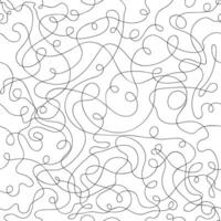 Aesthetic thread line seamless pattern. Abstract curvy ropes background with continuous lines. vector