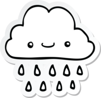 sticker of a cartoon storm cloud png