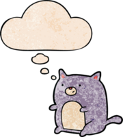 dessin animé chat avec pensée bulle dans grunge texture style png