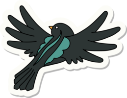 sticker of tattoo in traditional style of a flying bird png