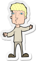 sticker of a cartoon curious man png