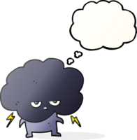 hand drawn thought bubble cartoon raincloud png