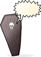 spooky cartoon coffin with speech bubble png