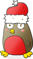 hand drawn cartoon christmas robin png