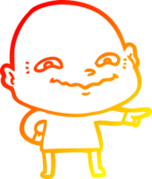 warm gradient line drawing of a cartoon creepy guy png