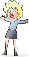 cartoon frightened woman png