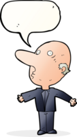 cartoon confused middle aged man with speech bubble png