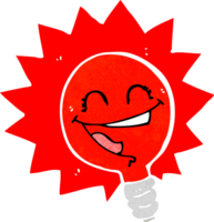 happy flashing red light bulb cartoon png