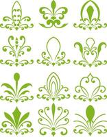 Set of decorative divider elements. Border florish collection. vector