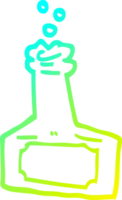 cold gradient line drawing of a cartoon bubbling bottle png