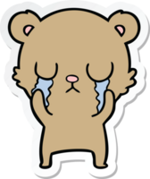 sticker of a crying cartoon bear png