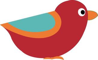 A Red Little Bird Or Color Illustration Clipart vector