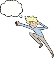 cartoon jumping man with thought bubble png