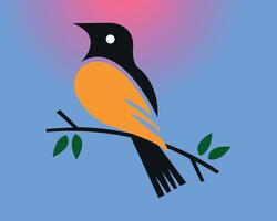 colorful bird illustration icon vector