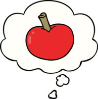 cartoon apple with thought bubble png