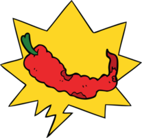 cartoon chili pepper with speech bubble png