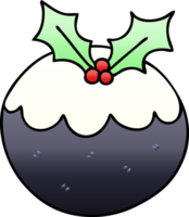 gradient shaded quirky cartoon christmas pudding png