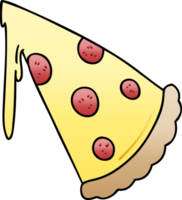 gradient shaded quirky cartoon slice of pizza png