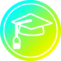 graduation cap circular icon with cool gradient finish png