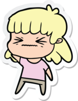 sticker of a cartoon woman png