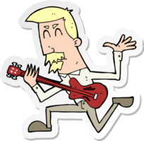 sticker of a cartoon man playing electric guitar png