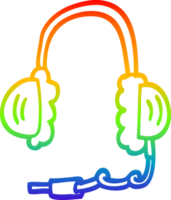 arcobaleno pendenza linea disegno di un' cartone animato orecchio telefoni png