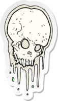 sticker of a cartoon scary skull png