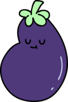 dessin animé heureux aubergine légume sain png