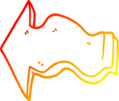 warm gradient line drawing of a cartoon pointing arrow png