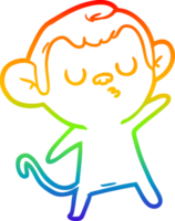 arcobaleno pendenza linea disegno di un' cartone animato scimmia png