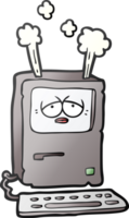 cartoon müde computer überhitzung png