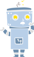 robot de dibujos animados de estilo de color plano png