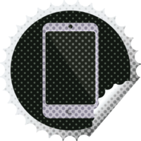 cell phone graphic   illustration round sticker stamp png