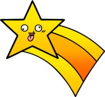 gradient shaded cartoon of a shooting rainbow star png