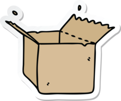 sticker of a quirky hand drawn cartoon open box png