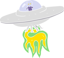 illustration en couleur plate d'une soucoupe volante extraterrestre png