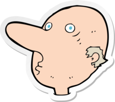 sticker of a cartoon balding man png