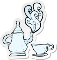 sticker of a cartoon tea set png