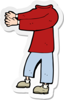 sticker of a cartoon headless body png